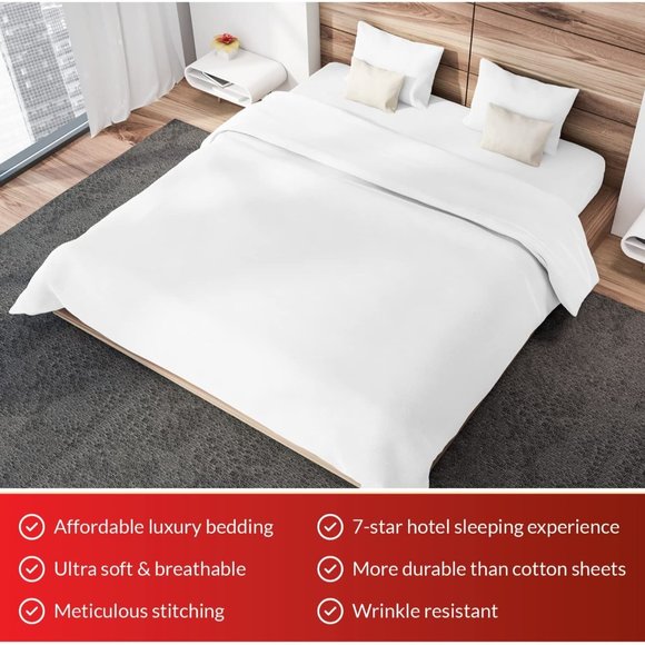 *New Queen or King 1800 TC Series 4 Piece Bed Sheets - Soft Brushed Micr…